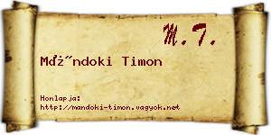Mándoki Timon névjegykártya